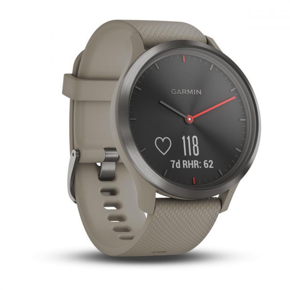 Часы Garmin Vivomove HR черные с песочным ремешком
